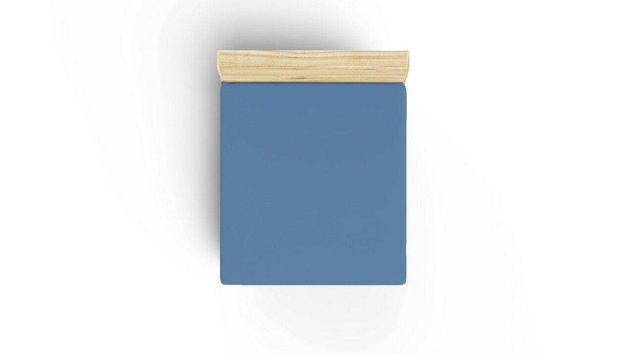 Cearceaf de pat cu elastic Ranforce Single Large (FR), L'essentiel Maison, Blue, Albastru - imagine 5
